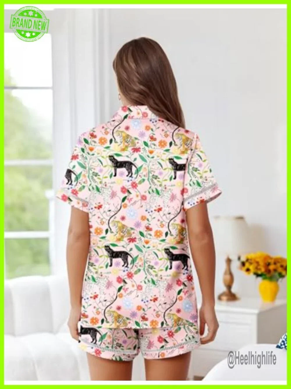 Satin Pajama Sets Short Sleeve 2 Piece Pj Sets with Chest Pocket